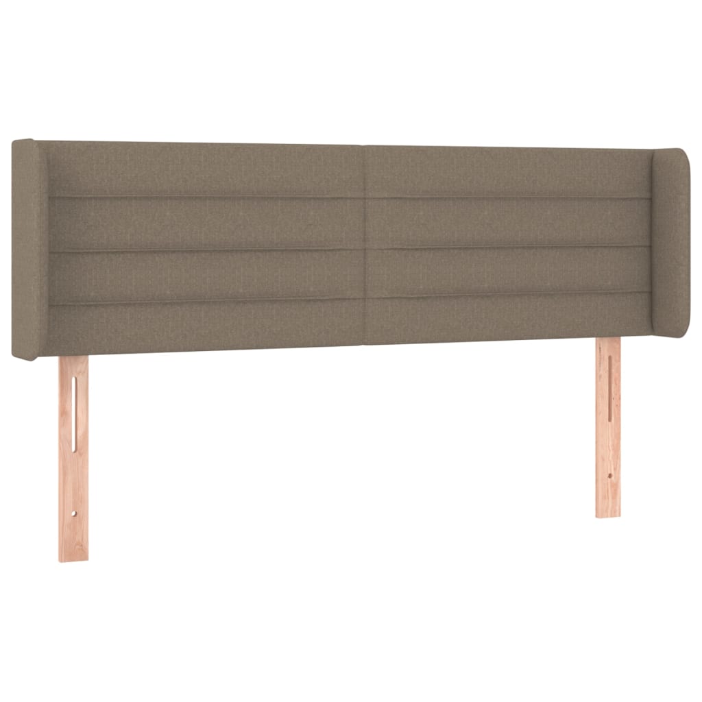sengegavl med LED-lys 147x16x78/88 cm stof gråbrun