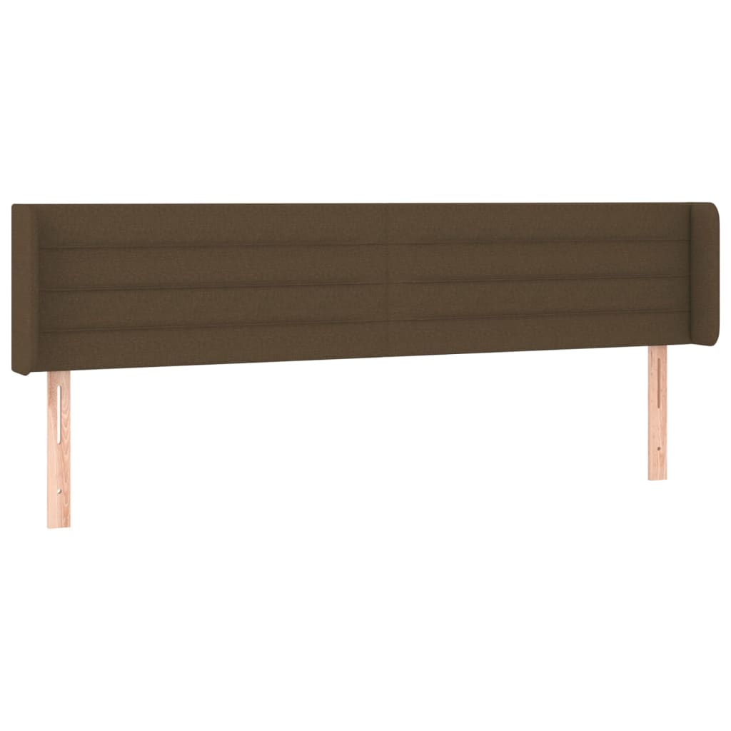 sengegavl med LED-lys 163x16x78/88 cm stof mørkebrun
