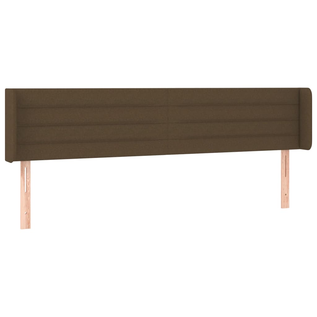 sengegavl med LED-lys 183x16x78/88 cm stof mørkebrun