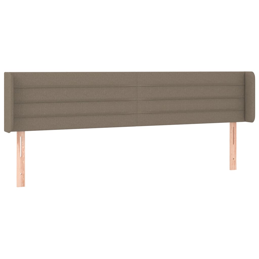 sengegavl med LED-lys 183x16x78/88 cm stof gråbrun