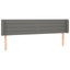 sengegavl med LED-lys 203x16x78/88 cm stof mørkegrå