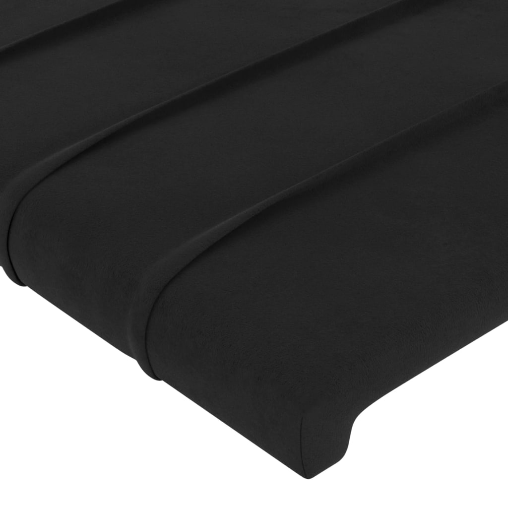 sengegavl med LED-lys 83x16x78/88 cm fløjl sort