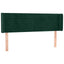 sengegavl med LED-lys 147x16x78/88 cm fløjl mørkegrøn