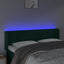 sengegavl med LED-lys 147x16x78/88 cm fløjl mørkegrøn