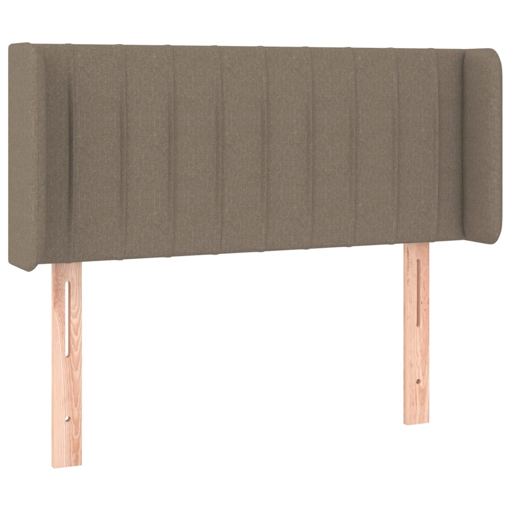 sengegavl med LED-lys 93x16x78/88 cm stof gråbrun