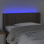 sengegavl med LED-lys 93x16x78/88 cm stof gråbrun