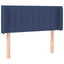 sengegavl med LED-lys 93x16x78/88 cm stof blå