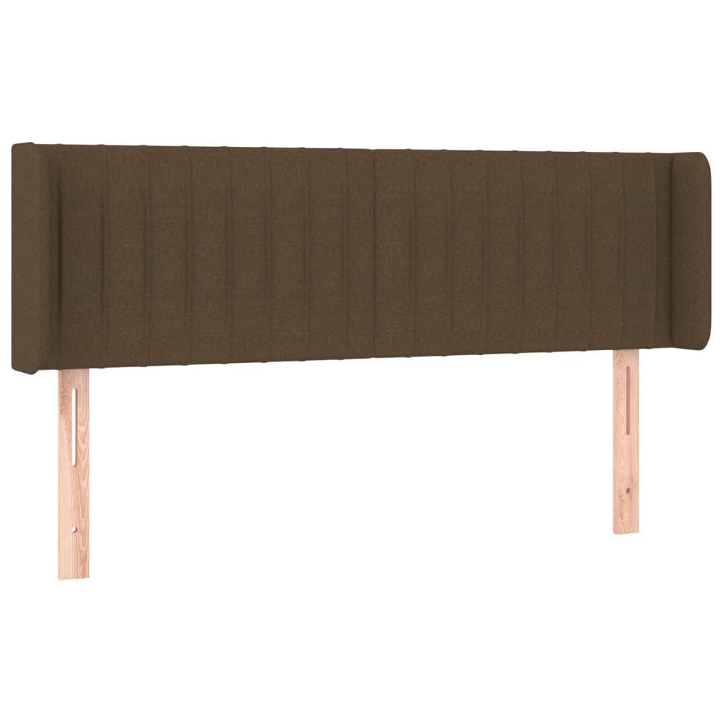 sengegavl med LED-lys 147x16x78/88 cm stof mørkebrun