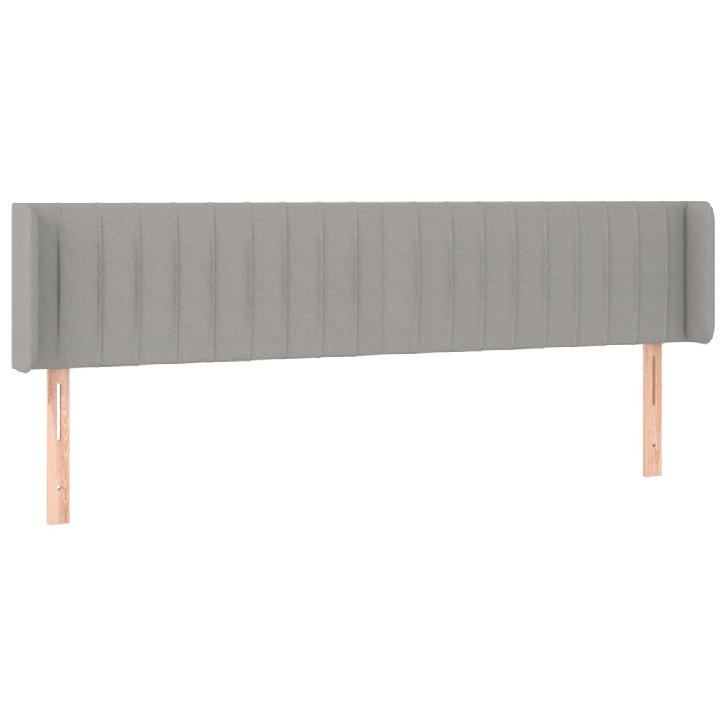 sengegavl med LED-lys 163x16x78/88 cm stof lysegrå