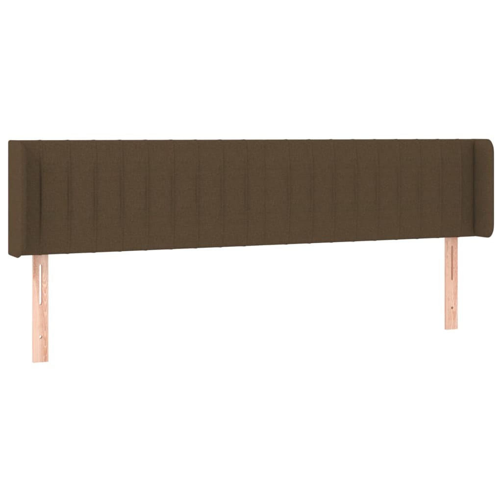 sengegavl med LED-lys 163x16x78/88 cm stof mørkebrun