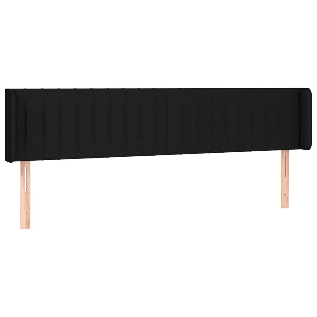 sengegavl med LED-lys 183x16x78/88 cm stof sort
