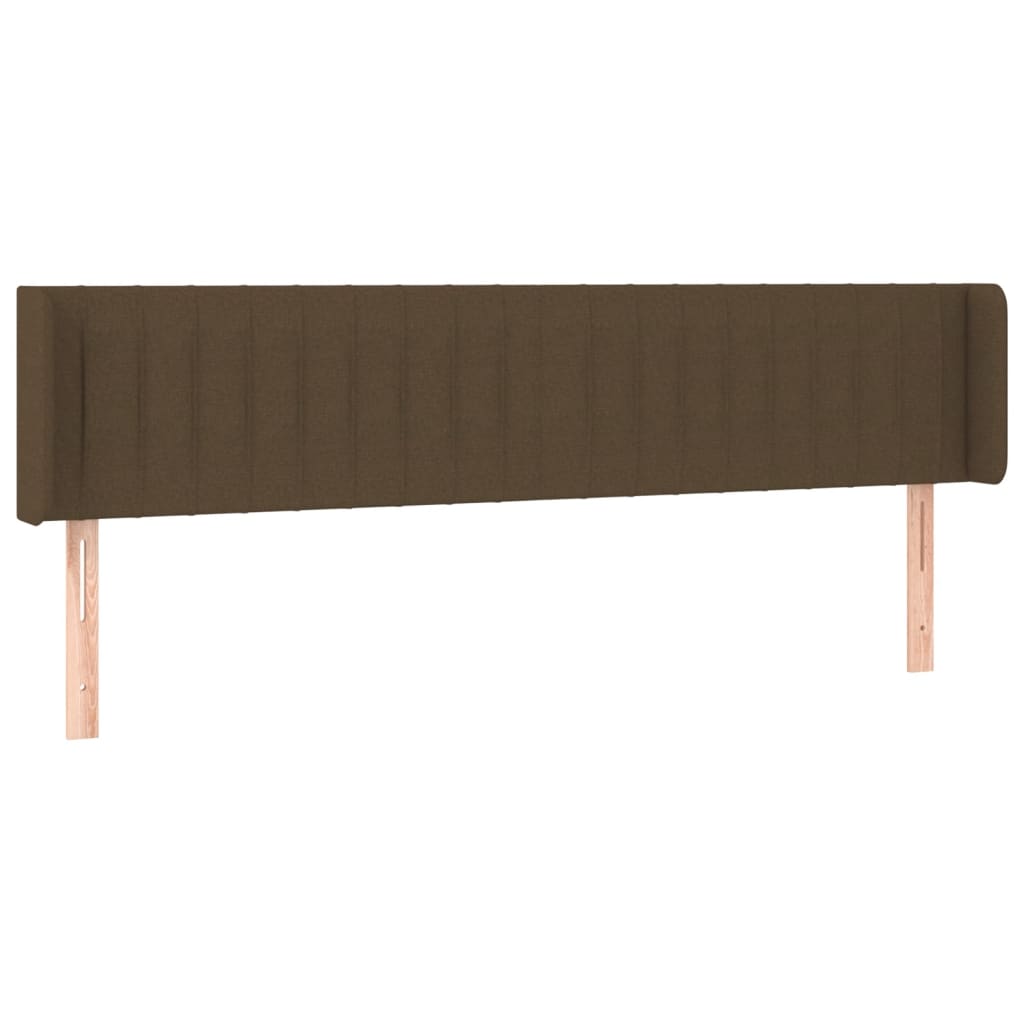 sengegavl med LED-lys 203x16x78/88 cm stof mørkebrun
