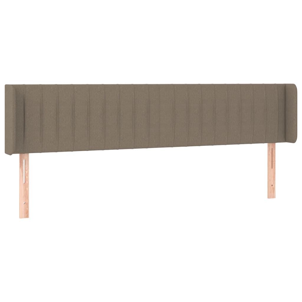 sengegavl med LED-lys 203x16x78/88 cm stof gråbrun
