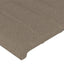 sengegavl med LED-lys 203x16x78/88 cm stof gråbrun