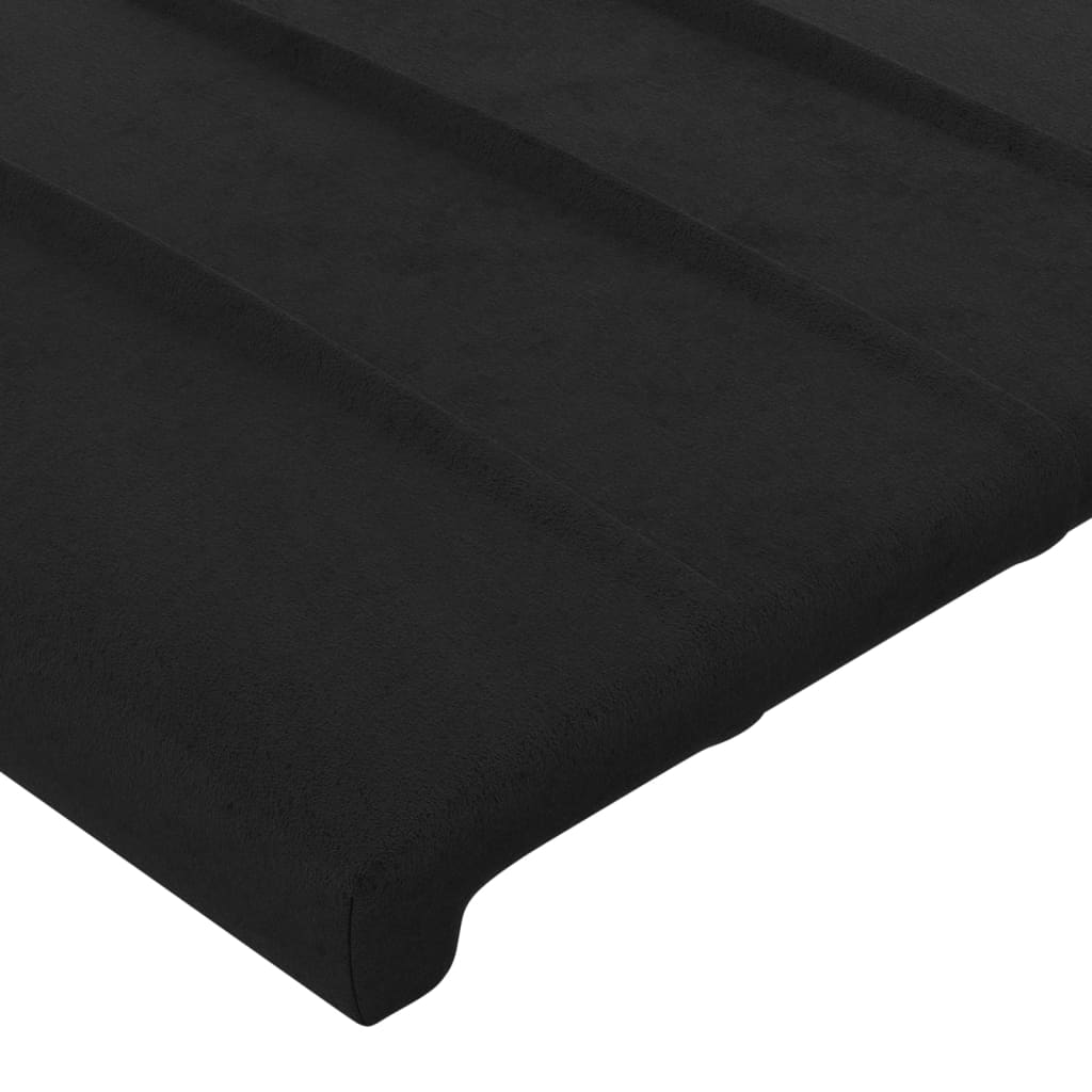 sengegavl med LED-lys 83x16x78/88 cm fløjl sort