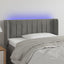 sengegavl med LED-lys 93x16x78/88 cm fløjl lysegrå