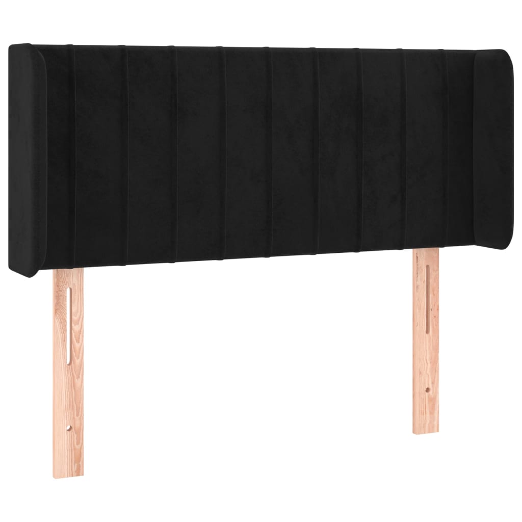 sengegavl med LED-lys 93x16x78/88 cm fløjl sort