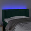 sengegavl med LED-lys 93x16x78/88 cm fløjl Mørkegrøn