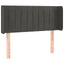 sengegavl med LED-lys 103x16x78/88 cm fløjl mørkegrå