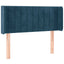 sengegavl med LED-lys 103x16x78/88 cm fløjl mørkeblå