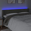 sengegavl med LED-lys 163x16x78/88 cm fløjl mørkegrå
