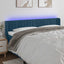 sengegavl med LED-lys 203x16x78/88 cm fløjl mørkeblå