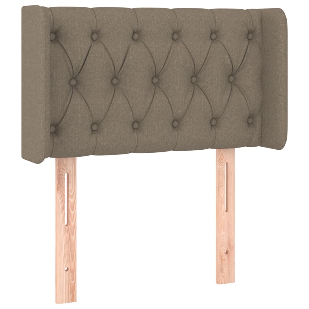 sengegavl med LED-lys 83x16x78/88 cm stof gråbrun