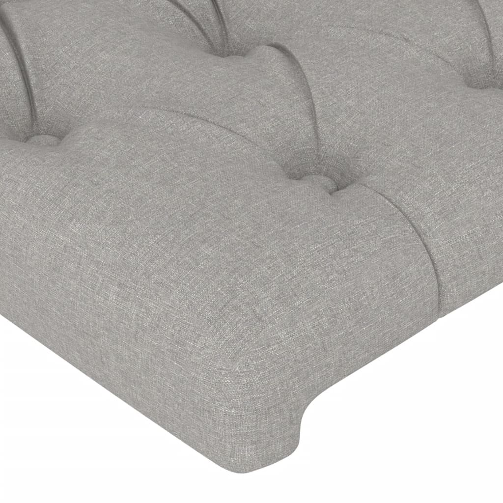 sengegavl med LED-lys 103x16x78/88 cm stof lysegrå