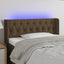 sengegavl med LED-lys 103x16x78/88 cm stof mørkebrun