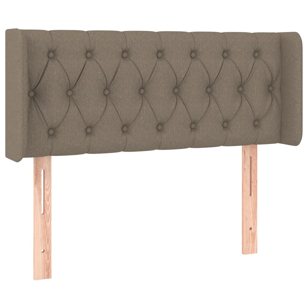 sengegavl med LED-lys 103x16x78/88 cm stof gråbrun