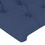 sengegavl med LED-lys 103x16x78/88 cm stof blå