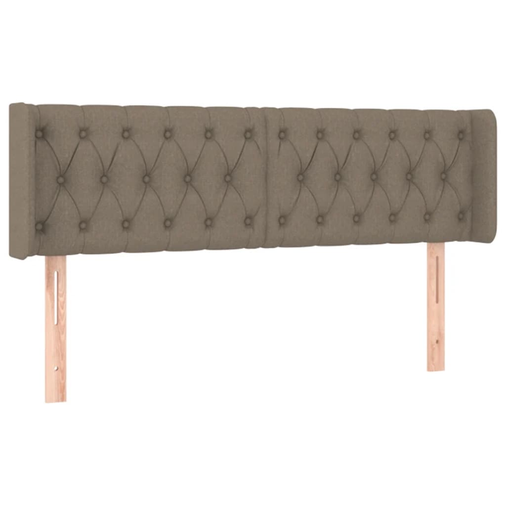 sengegavl med LED-lys 147x16x78/88 cm stof gråbrun