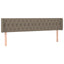 sengegavl med LED-lys 183x16x78/88 cm stof gråbrun