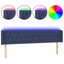sengegavl med LED-lys 183x16x78/88 cm stof blå