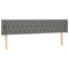 sengegavl med LED-lys 203x16x78/88 cm stof mørkegrå