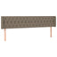 sengegavl med LED-lys 203x16x78/88 cm stof gråbrun