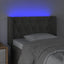 sengegavl med LED-lys 83x16x78/88 cm fløjl mørkegrå