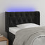 sengegavl med LED-lys 83x16x78/88 cm fløjl sort