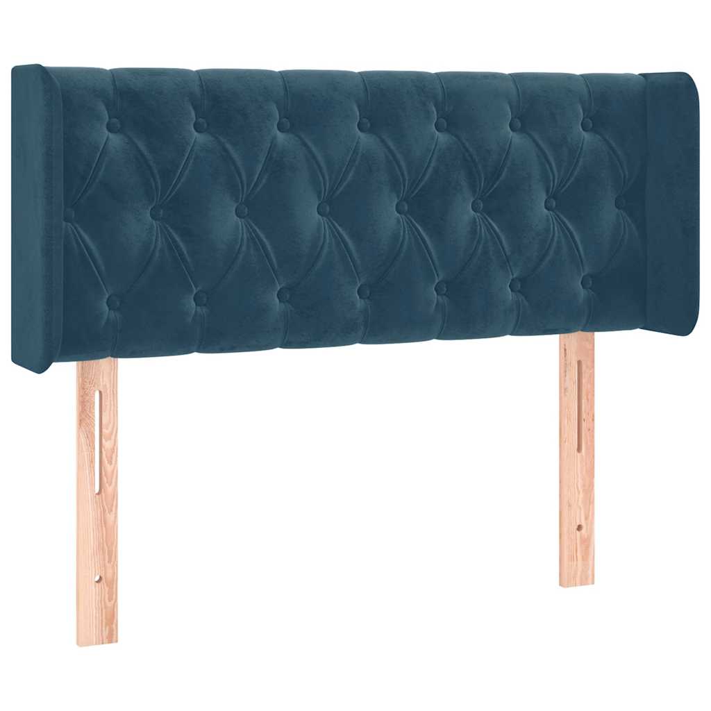 sengegavl med LED-lys 93x16x78/88 cm fløjl Mørkeblå