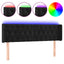sengegavl med LED-lys 147x16x78/88 cm fløjl sort
