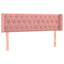 sengegavl med LED-lys 147x16x78/88 cm fløjl lyserød
