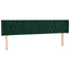 sengegavl med LED-lys 183x16x78/88 cm fløjl mørkegrøn