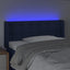 sengegavl med LED-lys 83x16x78/88 cm stof blå