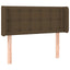 sengegavl med LED-lys 93x16x78/88 cm stof mørkebrun