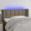 sengegavl med LED-lys 93x16x78/88 cm stof gråbrun