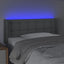 sengegavl med LED-lys 103x16x78/88 cm stof lysegrå