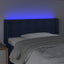 sengegavl med LED-lys 103x16x78/88 cm stof blå