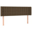 sengegavl med LED-lys 147x16x78/88 cm stof mørkebrun