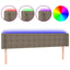 sengegavl med LED-lys 163x16x78/88 cm stof gråbrun