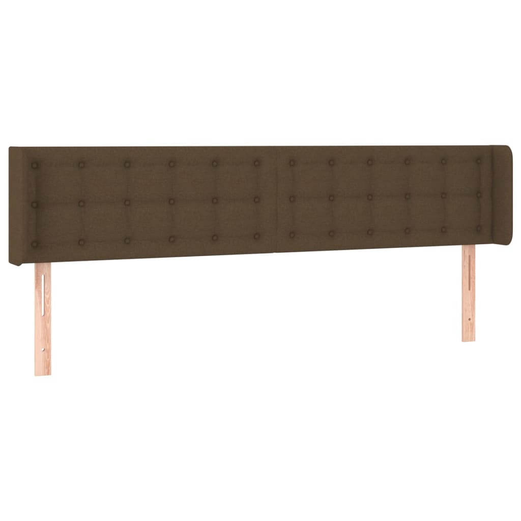 sengegavl med LED-lys 183x16x78/88 cm stof mørkebrun